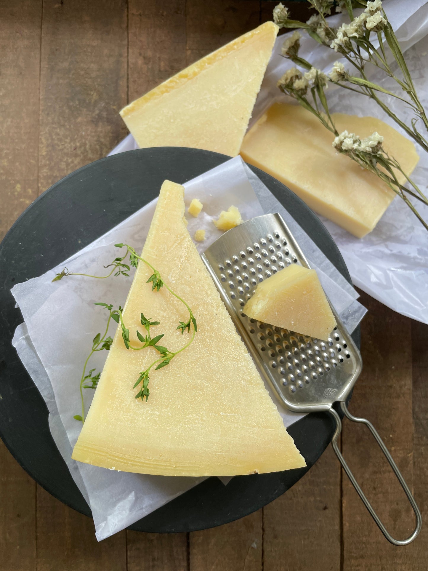 Block of parmesan cheese