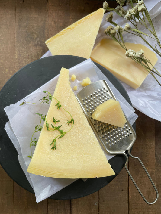 Block of parmesan cheese 