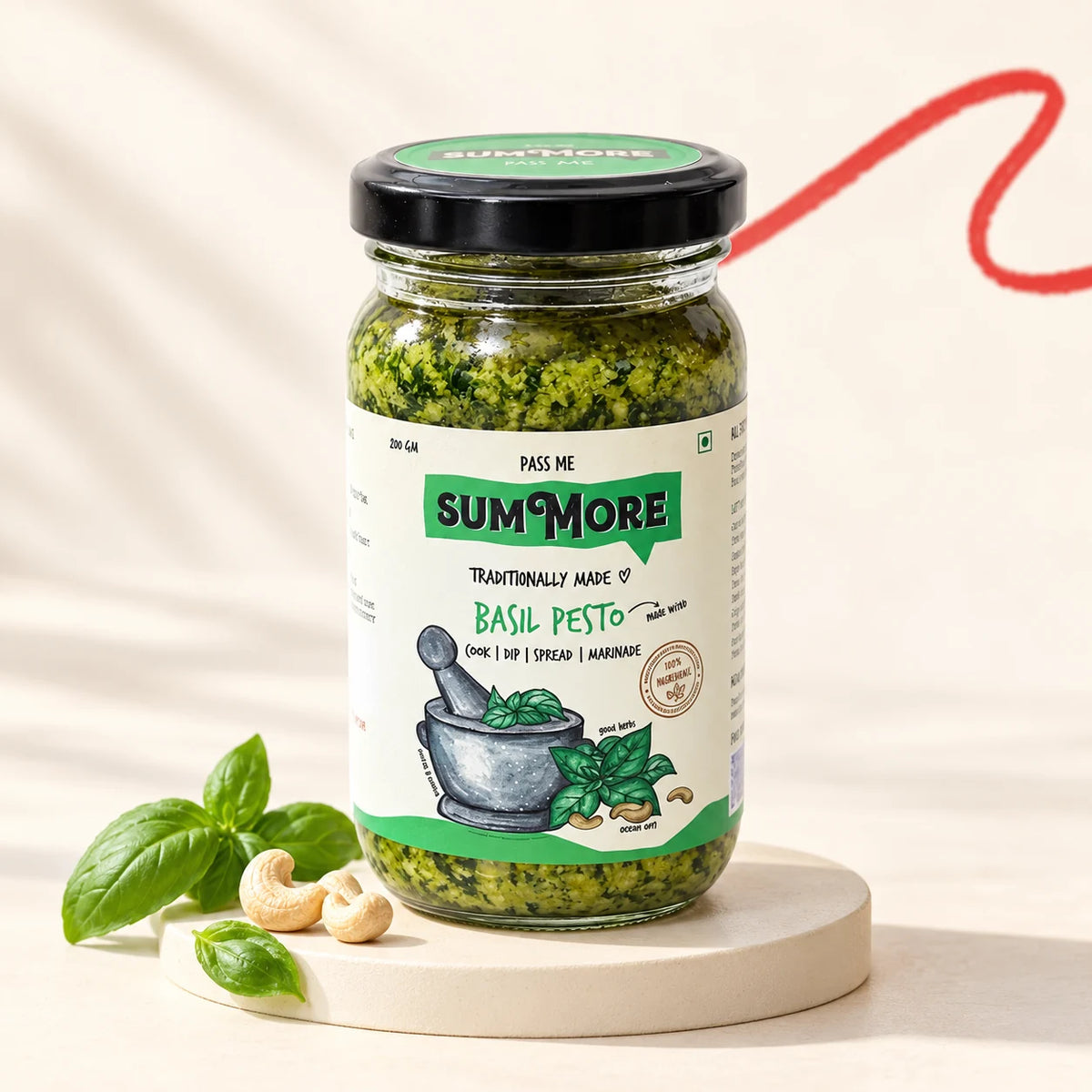 Handpounded Basil Pesto by Pass Me Summore — studio product photograph