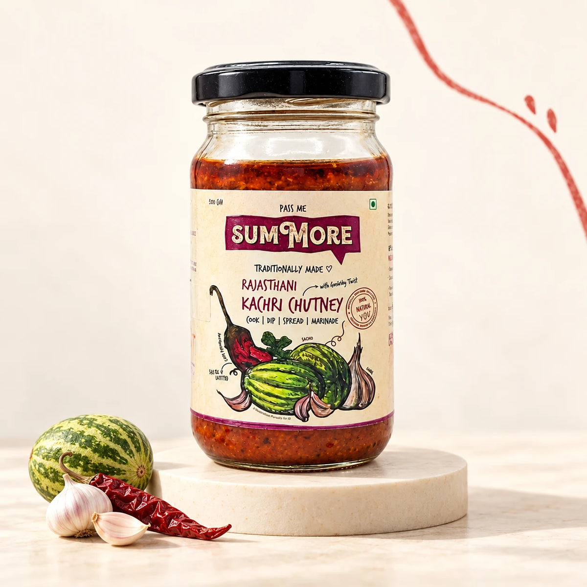 Rajasthani Kachri Chutney by Pass Me Summore — studio product photograph