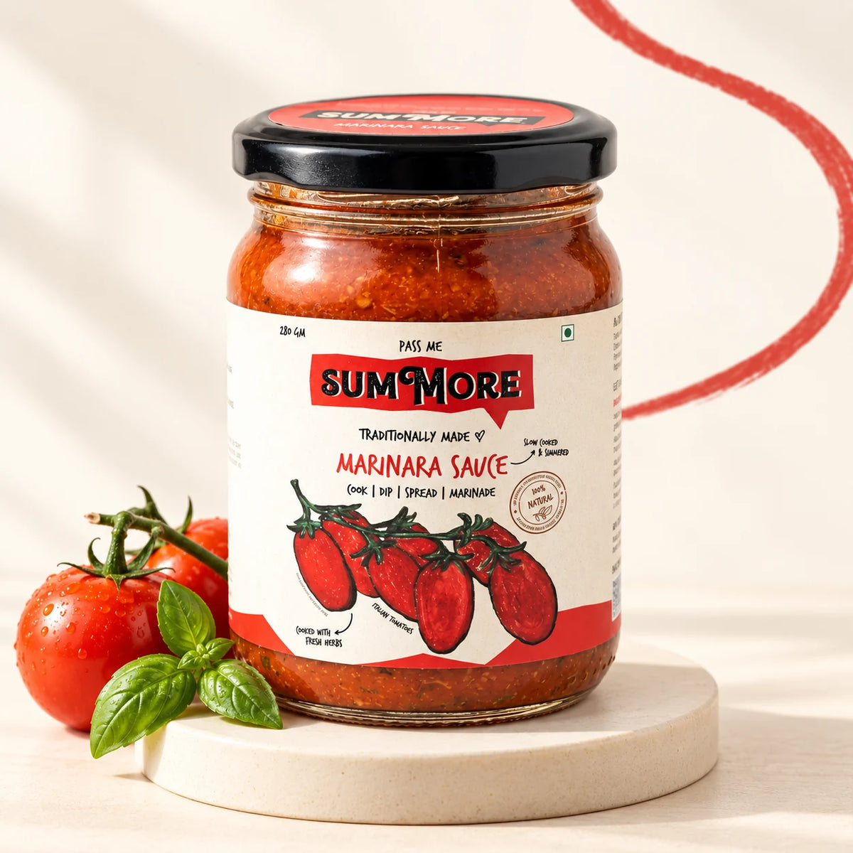 Sunday Marinara Sauce by Pass Me Summore — studio product photograph