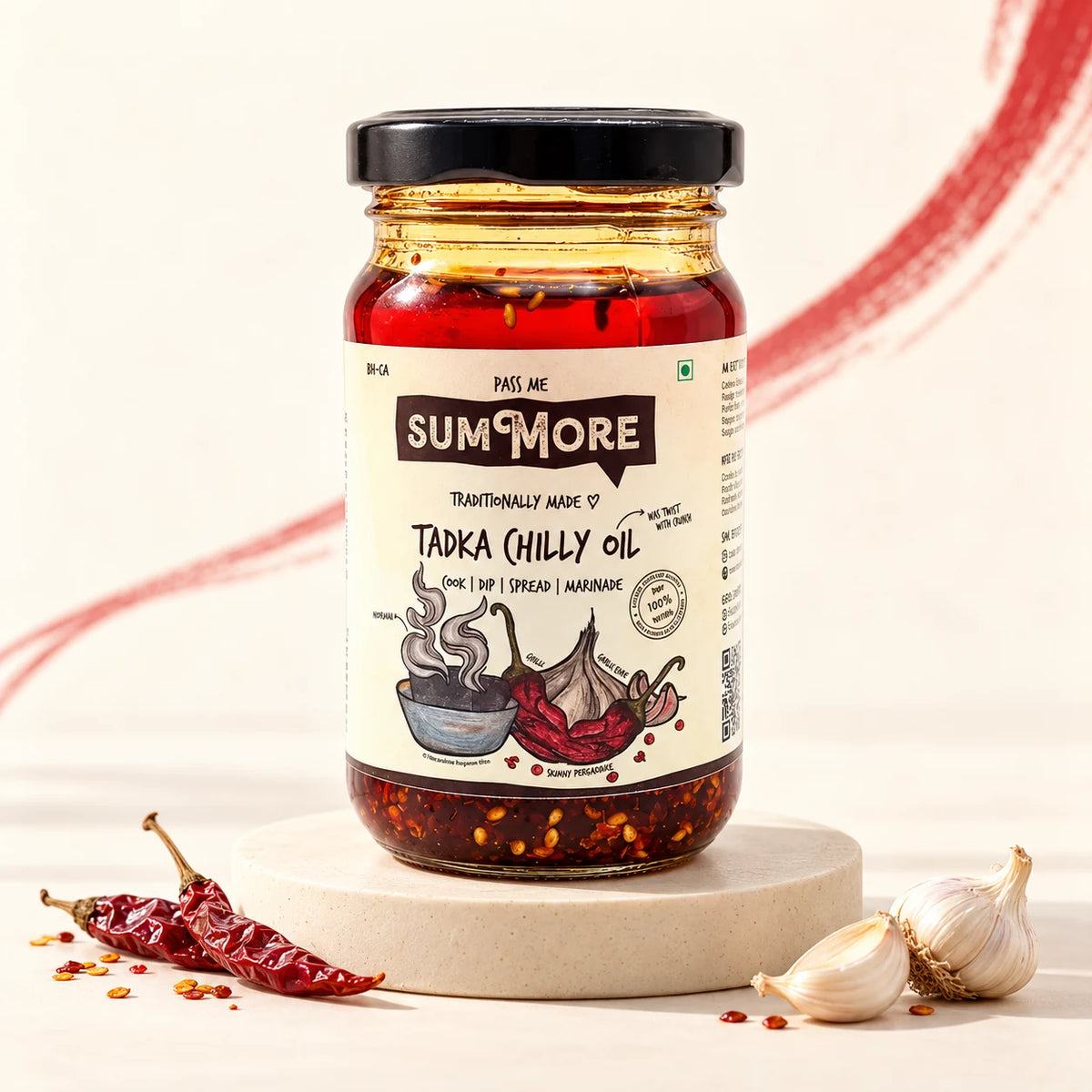 Tadka Chilly Oil by Pass Me Summore — studio product photograph