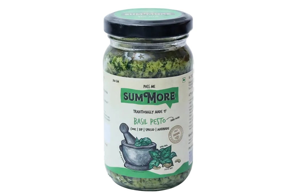 Fresh Handpounded Basil Pesto| Pass Me Summore | 100% Natural